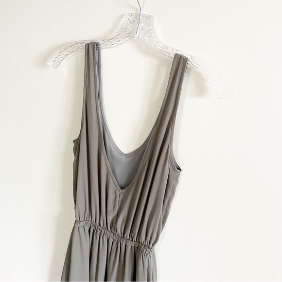 Show Me Your Mumu Kendall Maxi Dress Soft Charcoal Crisp - Picture 5 of 8